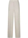 Incotex Trousers Linen Wide Leg In Beige