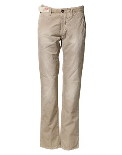 Incotex Beige Mid Waist Straight Women Casual Chino Trouser Pants In Neutral