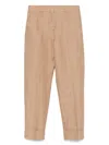 Incotex Linen Trousers With Cuffed Hem And Pockets In Beige