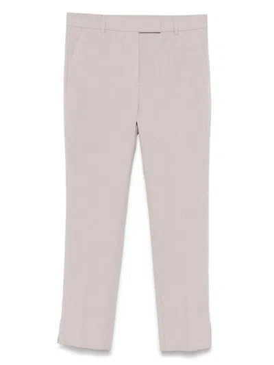 INCOTEX BEIGE STRIPED COTTON TROUSERS