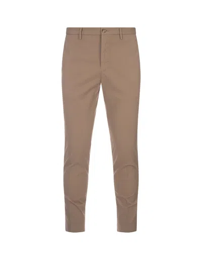 Incotex Beige Tight Fit Trousers In Brown