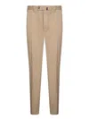 Incotex Beige Trousers With Front Zip Closure In Neutral