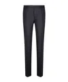 Incotex Dark Blue Wool Flannel Trousers In Blue