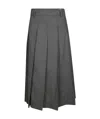 Incotex Pleated Midi Skirt With Belt Loops In Black