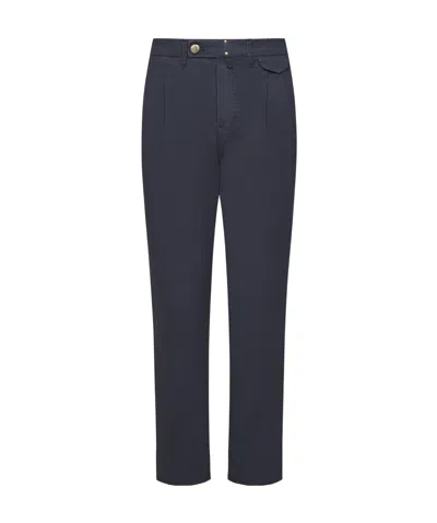 Incotex Belt Loops Slacks In Navy Blue