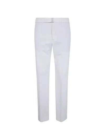 Incotex Belted Classic Chino Trousers In White