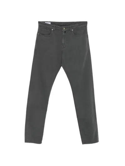 Incotex Belt-loop Five-pocket Trousers In Gray