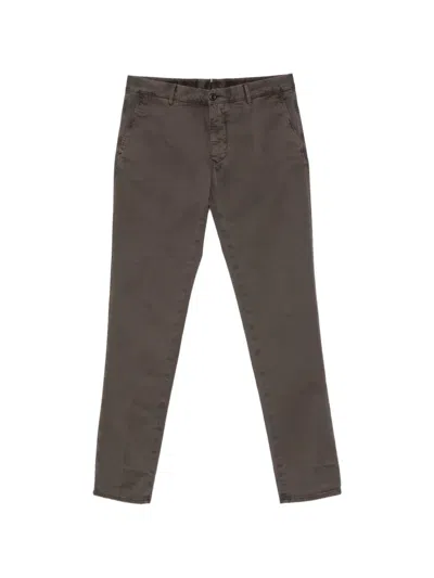 Incotex Belt-loops Tapered-leg Trousers In Brown