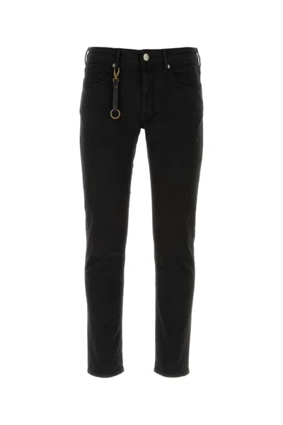 Incotex Black Logo-patch Straight-leg Jeans