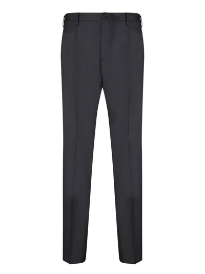 INCOTEX BLACK WOOL TROUSERS