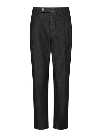 INCOTEX BLEND DENIM TAPERED LEG TROUSERS