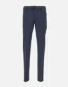 Incotex Cotton Poplin Slim Fit Trousers With Pockets In Blue