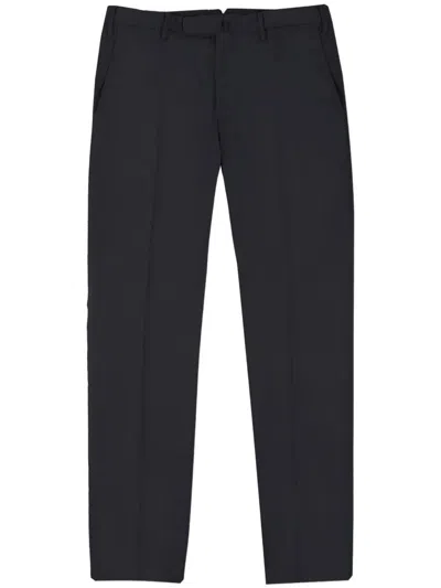 Incotex Blue Cotton Wool Trousers In Black