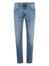 Incotex Blue Division 5 Tasche In Cotone Denim Stretch In Blue