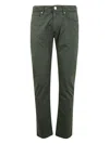 Incotex Blue Division 5 Pockets Denim Stretch In Green