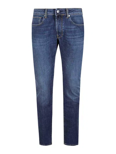 Incotex Blue Division 5 Tasche In Cotone Denim Stretch