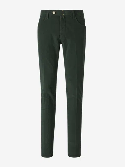 Incotex Blue Division Corduroy Chino Pants In Green