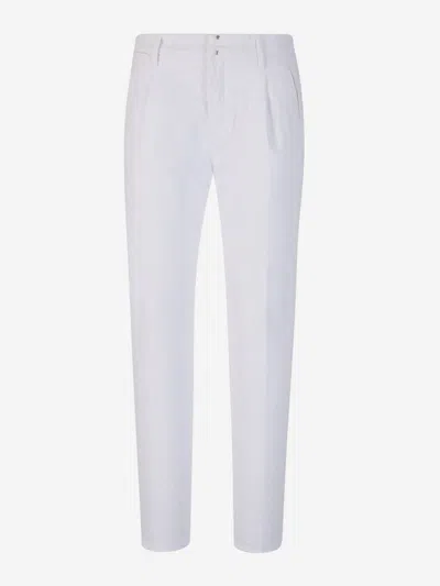 Incotex Blue Division Cotton Formal Trousers In A Clamp