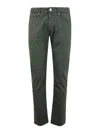 Incotex Blue Division 5 Pockets Denim Stretch In Green