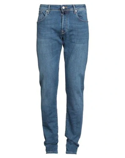 Incotex Blue Division Man Jeans Blue Size 38 Cotton, Elastomultiester, Elastane