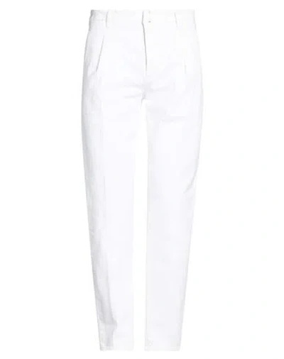Incotex Blue Division Man Jeans White Size 35 Cotton, Elastane