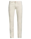 Incotex Blue Division Man Pants Cream Size 32 Cotton, Elastane