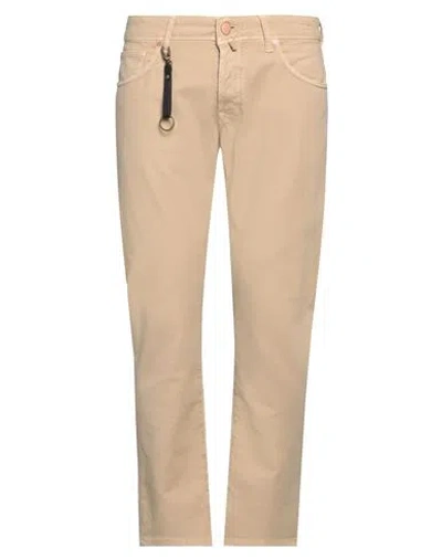 Incotex Blue Division Man Pants Sand Size 34 Cotton, Elastane