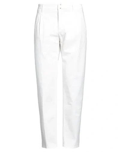 Incotex Blue Division Man Pants White Size 30 Cotton, Elastane
