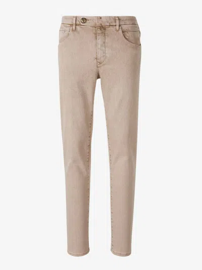 Incotex Blue Division Straight Jeans In Brown