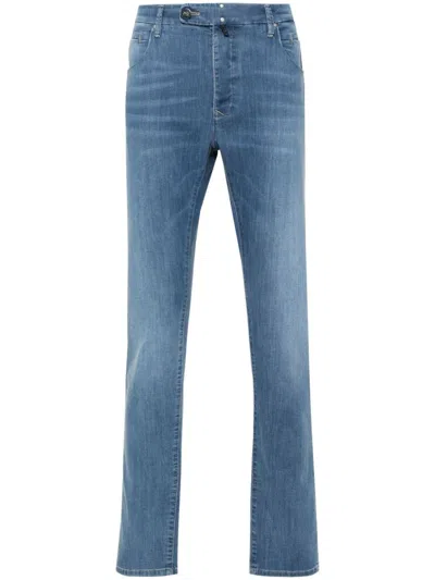 Incotex Blue Incotex Jeans Affusolati Con Applicazione In Blue