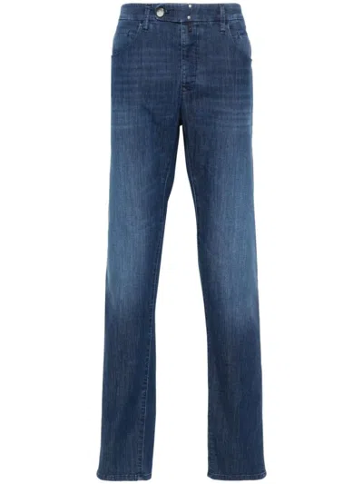 Incotex Blue Incotex Jeans Affusolati Con Applicazione In Blue