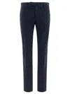 Incotex Blue Cotton Slim Fit Trousers