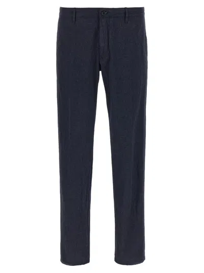 INCOTEX BLUE TRICOCHINO COTTON TROUSERS