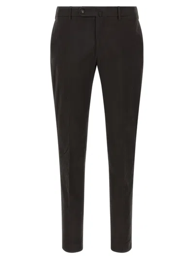 INCOTEX BROWN NARROW FIT PANTS