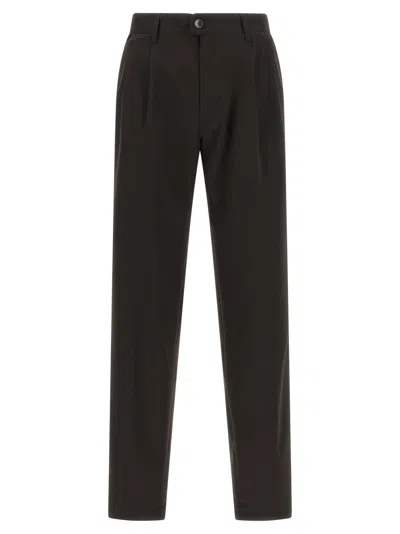 Incotex Brown Pleated Trousers In Black