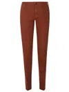 Incotex Brown Tailored Cotton Pants With Straight-leg Silhouette In Brown
