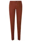 Incotex Brown Tailored Cotton Pants With Straight-leg Silhouette In Orange