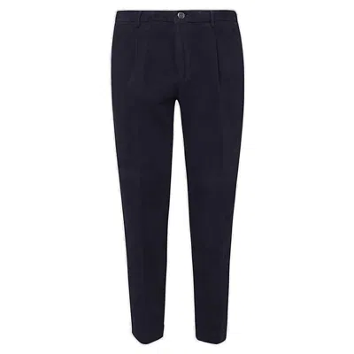 Incotex Button Detailed Tapered Trousers In Blue