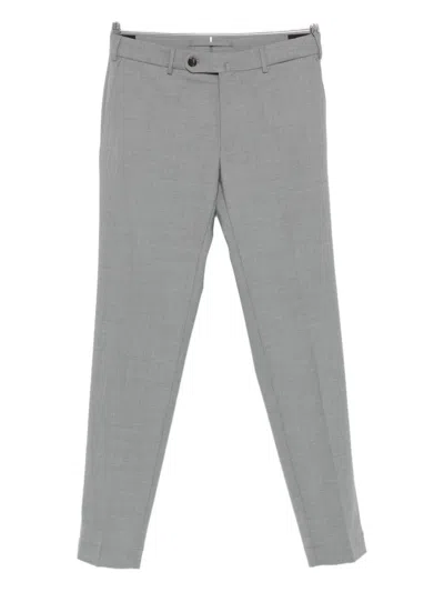 Incotex Button-fastening Cotton Trousers In Gray