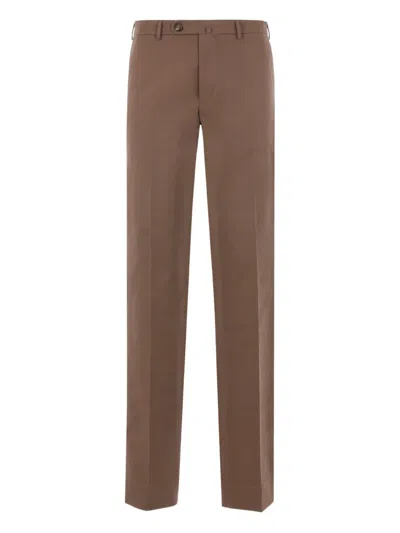 Incotex Button-fly Trousers In Brown