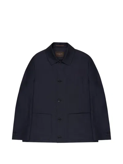 Incotex Button-up Jacket In Blue