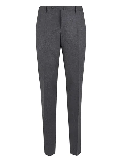 Incotex Textured Wool Pants In Gray