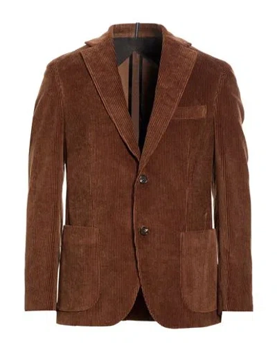 Incotex By Slowear Man Blazer Brown Size 44 Cotton