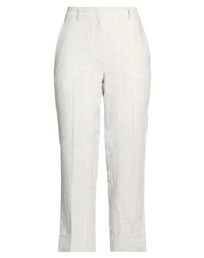 Incotex By Slowear Woman Pants Light Grey Size 10 Linen In White