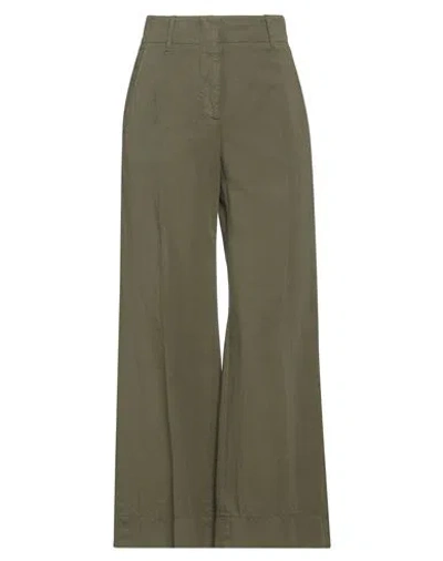 Incotex By Slowear Woman Pants Military Green Size 2 Cotton, Linen In Green