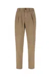 Incotex Stretch Cotton Pants Pleated Front In Brown
