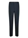 Incotex Black Poplin Carrot Pants In Blue