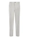 Incotex Carrot Fit Poplin Trousers In Blue In White