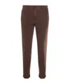 Incotex Slim Fit Trousers In Organic Stretch Tricocell In Brown