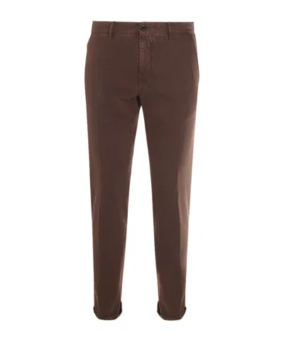 Incotex Slim Fit Trousers In Organic Stretch Tricocell In Brown